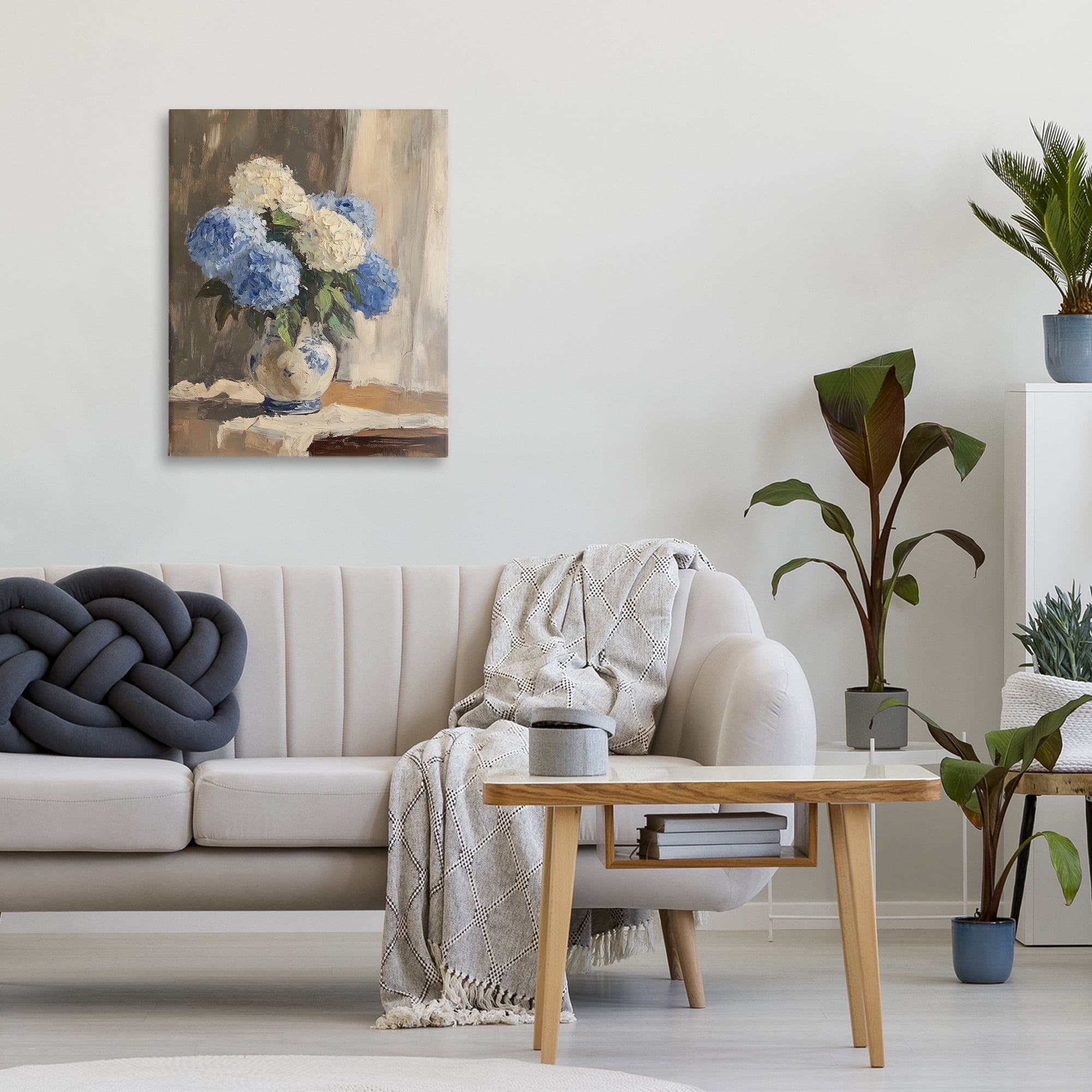 Stupell Industries Vintage Hydrangea in Ceramic Vase Canvas Wall Art, design by LSR Design Studio