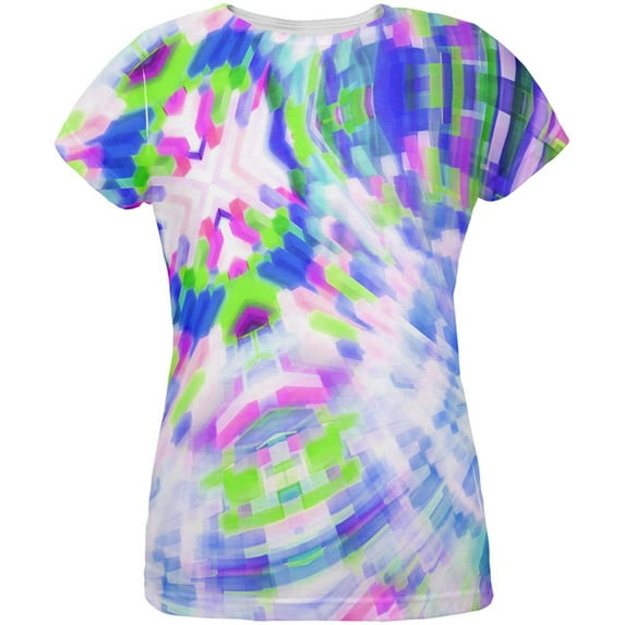 EDM DJ Retro Gamer Acid Trip All Over Womens T Shirt Multi X-LG