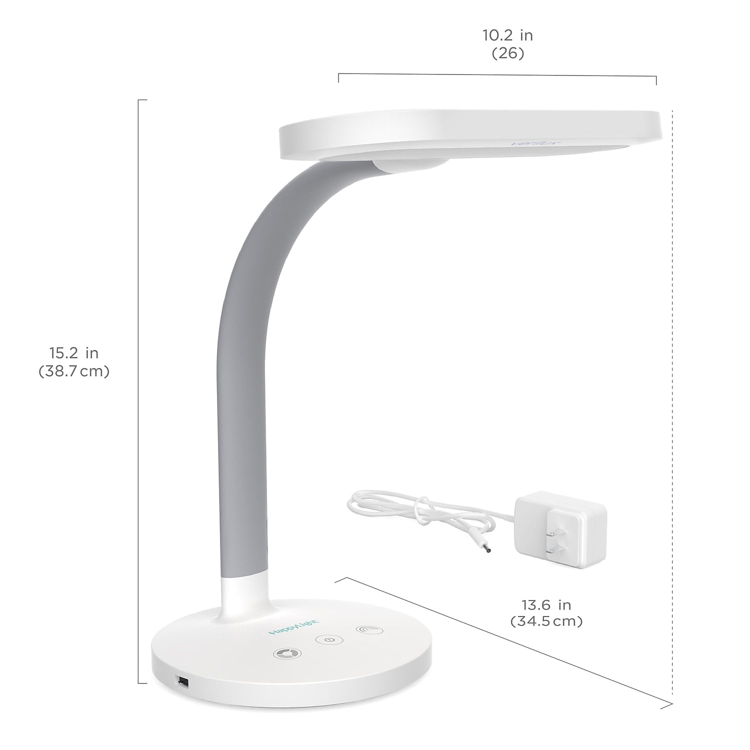 Verilux HappyLight Duo 2-in-1 Light Therapy & Desk Lamp White (VT37WW1)
