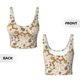 thumbnail image 5 of Xecao Cartoon Poodle Dog for Sports Bra with Removable Pads, Crop Tank Top Design, Women's Longline Sports Bra - Non-Wired -, 5 of 9