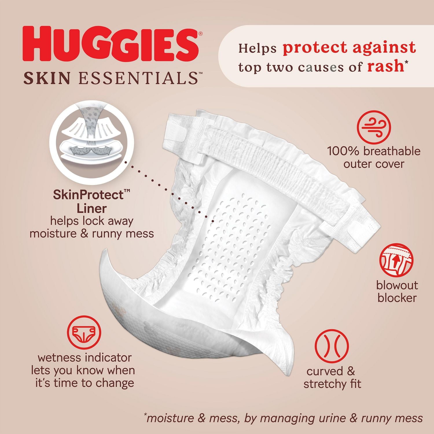 Huggies Skin Essentials Baby Diapers, Sizes: N-6, 31-15 Count