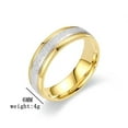 thumbnail image 2 of PAMTIER Mens Womens Stainless Steel Brushed Center Band Ring Dainty Minimalist Matte and Shiny Contrast Wedding Band Silver Gold Size 7, 2 of 5