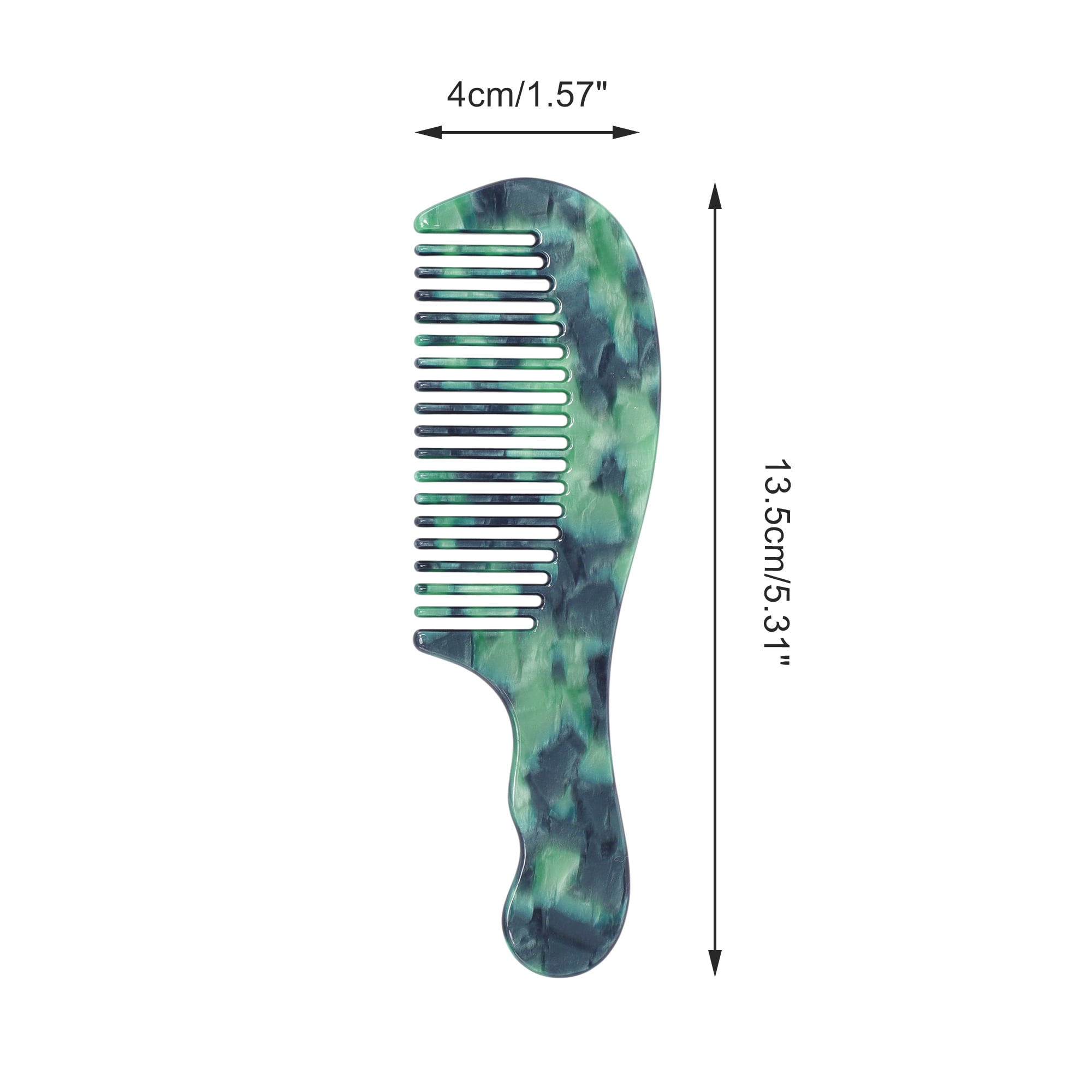Unique Bargains Durable Marble Texture Large Tooth Comb 1 Pc Dark Green