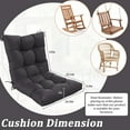 thumbnail image 2 of Snubbull Swing Cushions Set of 2, 42" × 21" × 5" Waterproof Rocking Chair Cushions with Ties for Outdoor Indoor Single Seat Cushions, Grey, 2 of 7