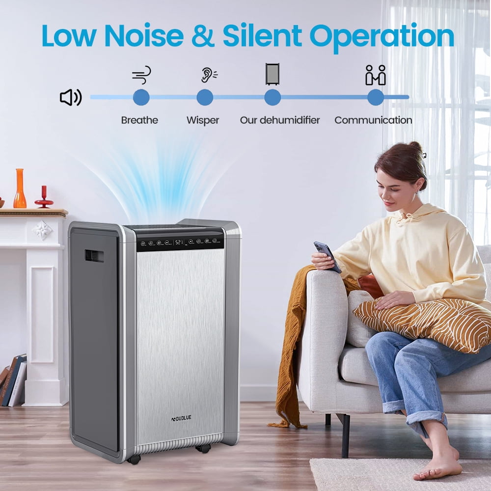 125 pt. 8,500 sq. ft. Commercial Dehumidifier  with 12-Hour Timer  in Metallics