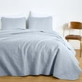 thumbnail image 2 of Chezmoi Collection Luca 3-Piece Oversized Bedspread Set, Queen Size, Silver Gray, Summer Quilt Lightweight Microfiber Bedspread 100 x 106, Floral Medallion Pattern Coverlet for All Season, 2 of 9