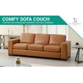 thumbnail image 4 of Naomi Home Freya Contemporary Oversized Genuine Leather Sofa by Naomi Home-Color: Tan, 4 of 20