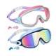 thumbnail image 3 of 2 gafas de natación para niños, máscara de natación, regalo, ajuste cómodo con tapón para los oídos. Rosa y azul, 3 of 9