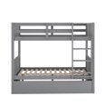thumbnail image 3 of New Full Over Full Bunk Bed with Twin Size Trundle, Gray (, 3 of 11