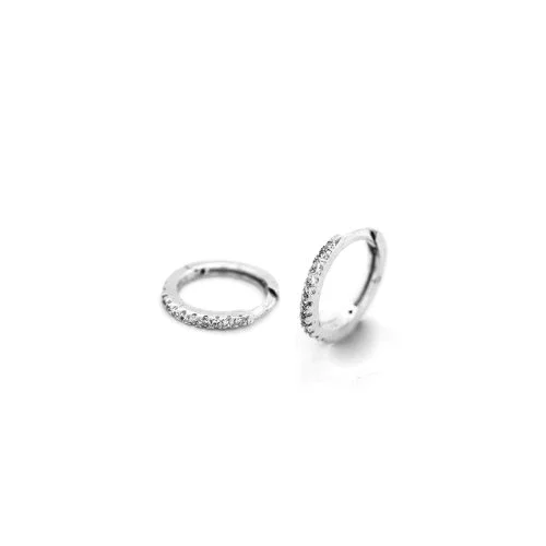 Silver Cz Huggies