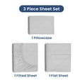 thumbnail image 3 of Soft Lightweight Brushed Cotton Blend Bed Sheet Set – 3-Piece Twin – Heathered Grey, 3 of 9