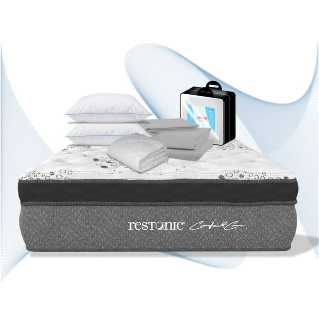 Colchón Matrimonial Restonic Elegance Comfort Protector Sábana 2 Almohadas Standar