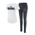 thumbnail image 4 of Women's Concepts Sport White/Charcoal Chicago Bears Sonata Short Sleeve Top & Leggings Set, 4 of 6