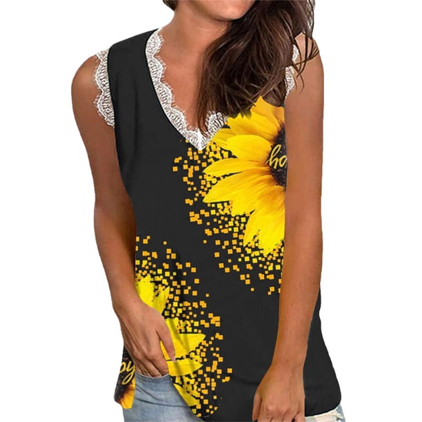 Qarigey Chaleco con cuello en V para mujer, jersey sin mangas, camiseta sin mangas para vacaciones en la playa, moda de verano, Top elegante, ropa Prendas para la parte del cuerpo tipo 7 L Qarigey AP010894-51