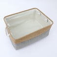 thumbnail image 3 of Unique Bargains Storage Bin with Handle Fabric Cube Grey/Brown 16*12.5*8in, 3 of 8