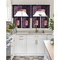 thumbnail image 4 of Purple Modern Abstract Swag Curtains for Living Room/Bedroom Windows, Line Artwork Kitchen Curtains and Valances Set 36 Inch Length, Light Filtering Swags Valance Curtain Panels, 4 of 5