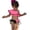Hot Pink, variant on Toddler Girls One Shoulder Ruffle Bikini Swimsuit Set with Bowknot Bottom 2 Piece Off-Shoulder Bathing Suit for Summer Beach Swimwear