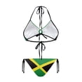 thumbnail image 2 of Uourmeti Jamaican Flag Print Halter Neck Bikini Set - Sexy Two-Piece Triangle Swimsuit with Tie Side & Back - Perfect for Beach Vacation, Pool Party & Tropical Getaway, 2 of 7