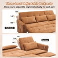 thumbnail image 4 of 2-in-1 Convertible Sleeper Sofa Bed with Recliner, Chenille Pull Out Couch with USB Ports and Three-Level Adjustable Backrest, 3 Seat Cloud Sectional Couch for Living Room, Orange, 4 of 7