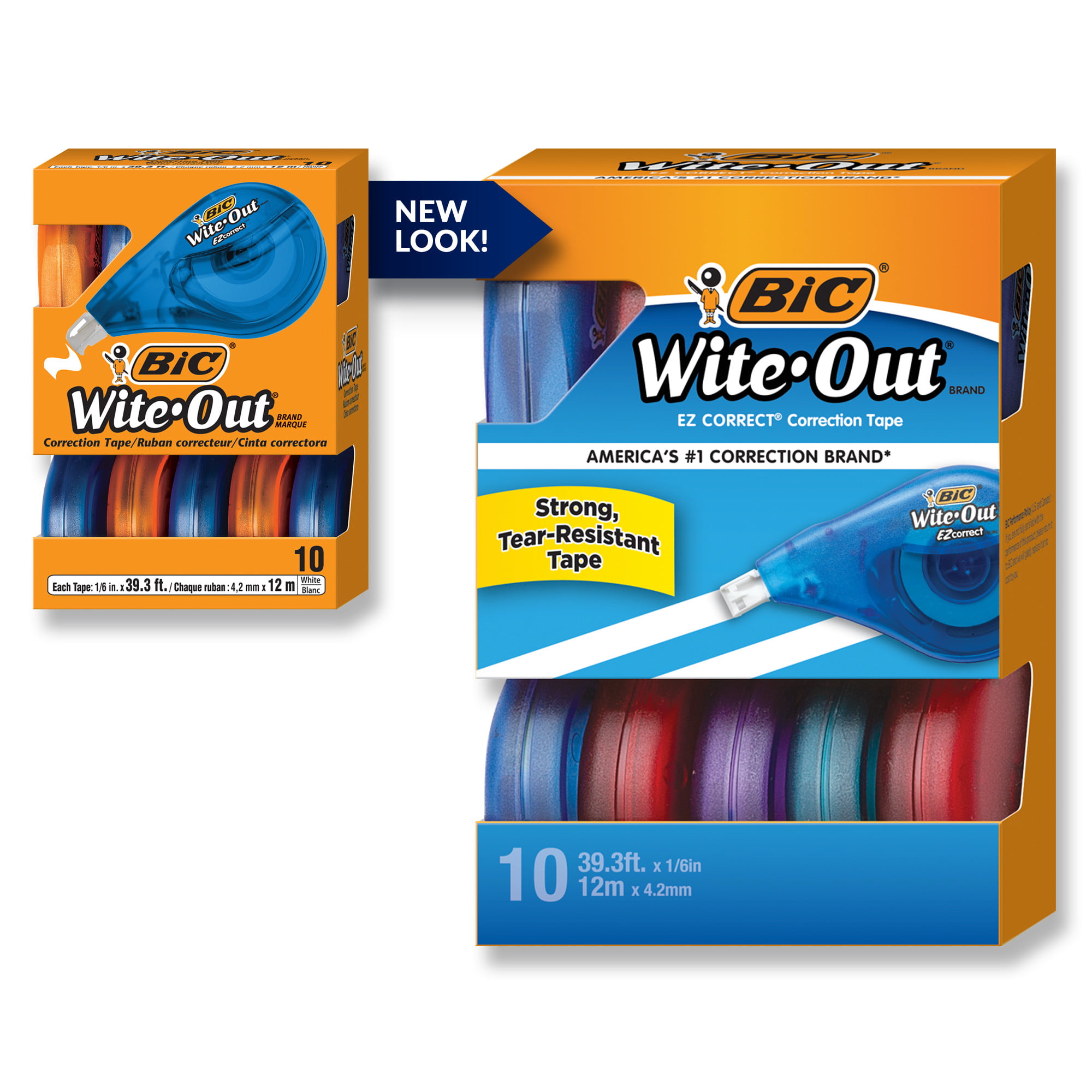 Bic Wite Out Brand Ez Correct Correction Tape 10 Count White Film
