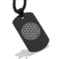 thumbnail image 1 of Stainless Steel Sacred Geometry Flower of Life Dog Tag Pendant Necklace, 1 of 3