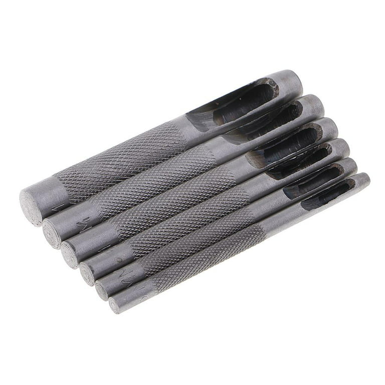 6pcs Steel Hole Hollow Punch DIY Set 3mm-8mm Leather Fabric Wood Crafts, Size: 6 Sizes, Silver