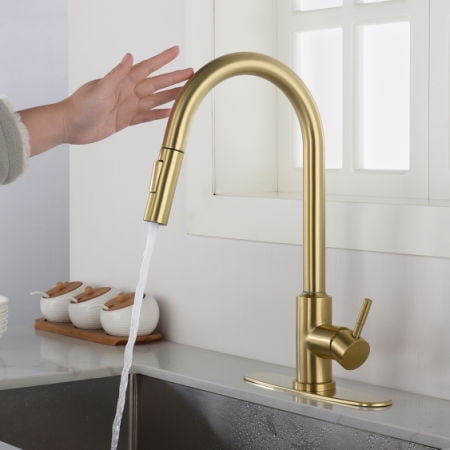 

Touch Kitchen Faucet with Pull Down Sprayer Single Handle High Arc Pull out Kitchen Faucet Single Level Stainless Steel Kitchen Sink Faucets with Pull down Sprayer
