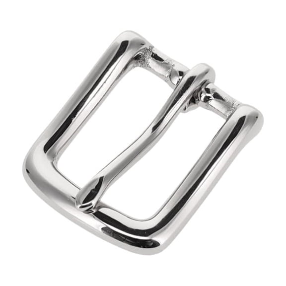1035 Nickel Plate, Heel Bar Buckle, Solid Brass-LL