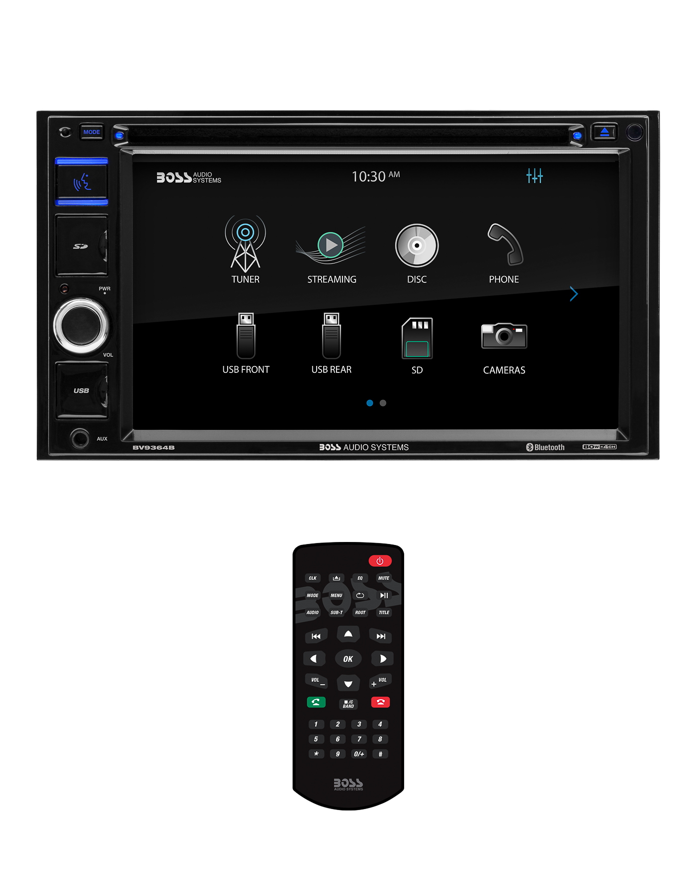 Boss Audio Systems BV9364B Car Stereo System – 6.2 inch Double Din,  Touchscreen LCD, Bluetooth Audio and Calling Head Unit, Aux-in, USB, SD, CD  Player, AM/FM Radio Receiver, Hook up to Amplifier