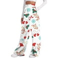 thumbnail image 6 of Christmas Pants Women's Christmas Stocking Pants High Waist Yoga Drawstring Side Pockets Joggers Womens Pants Casual White XXL, 6 of 6