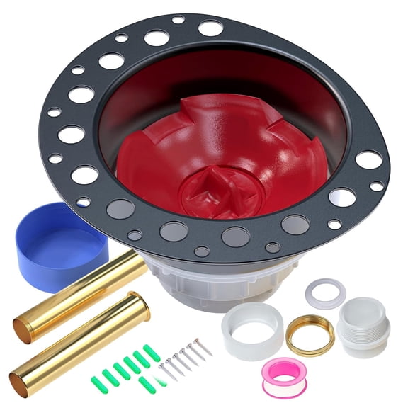 GARGENTOL PVC Freestanding Tub Drain Rough-in Kit, PVC Plastic Adapter and Brass Tail Pipes, Bathtub Drain Kit for Island Bathtubs, Compatible with Free Standing Tub Drain, Floor Mounted Bathtubs