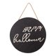 thumbnail image 1 of Letrero de bienvenida de Halloween para decoración de puerta de entrada, corona de madera redonda para colgar en la pared para fiesta navideña, 1 of 5