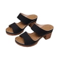 thumbnail image 2 of Xucatan Women's Snake Print Block Heel Mules, Double Strap Open Toe Slides with Faux Leather, Textured Chunky Heel Sandals, Versatile Summer Office Footwear Gift, 2 of 9