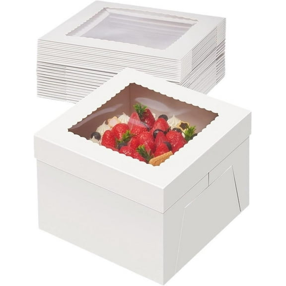 50pcs 8x6x2.5 Inches Brown Bakery Boxes With Window Jamaica