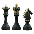 thumbnail image 2 of 3x Estatua de ajedrez internacional nórdica Adorno Juegos de mesa Escultura de piezas de ajedrez para Negro, 2 of 9