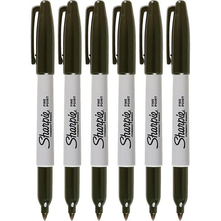 6 Pack 30101 Fine Point Permanent Marker Black ".3 Pack 6 Count"