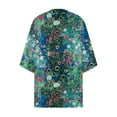 thumbnail image 5 of Herrnalise Women's Lightweight Open-Front Cardigan Sweater Women's Floral Print Puff Sleeve Kimono Cardigan Loose Chiffon Cover Up Casual Blouse Tops, 5 of 5