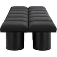 thumbnail image 4 of Meridian Furniture Pavilion Black Boucle Fabric Bench, 4 of 13