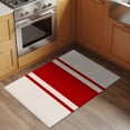 thumbnail image 2 of 2x3 Ft Entryway Area Rug, Red Vintage Kitchen Rug Runner Washable Floor Mat, Geometric Stripes Simple Lines Non Slip Indoor Door Mat Throw Carpet for Bathroom Living Room Bedroom, 2 of 8