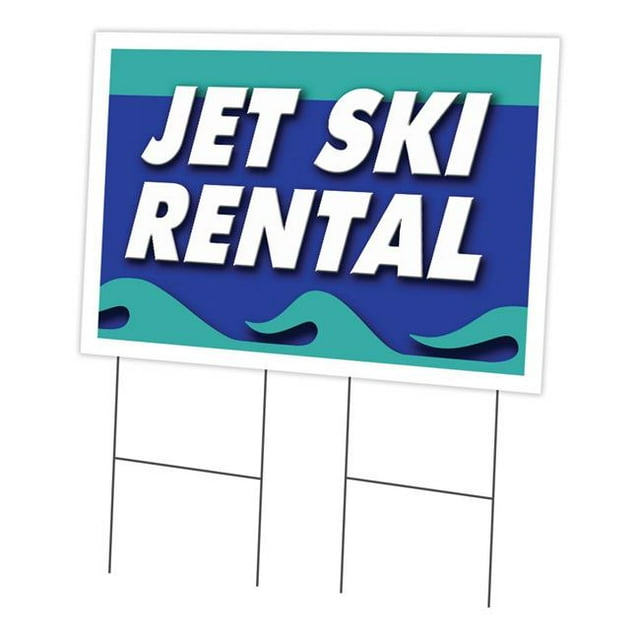 SignMission C-2436-DS-Jet Ski Rental Panneau et Piquet 24 x 36 Po - Location de Jet Ski