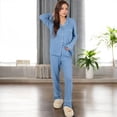 thumbnail image 6 of Women's Long Sleeve 2-Piece Sleepwear Set with Cozy Design - X Large, Blue, 6 of 6