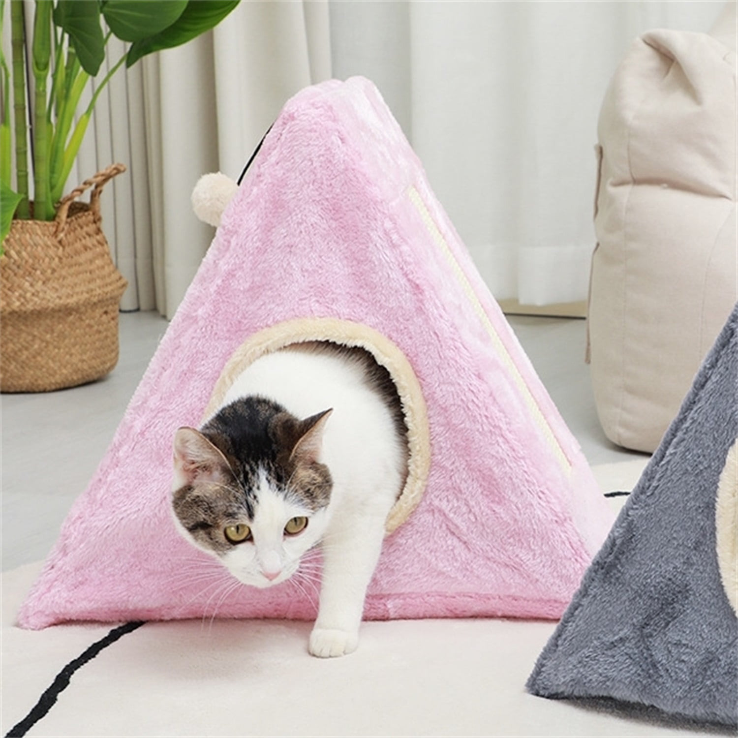 Pefilos Cat Scratch Pad House Condo for Big Cats, Cat Shelter for Winter Foldable Cat Tent Kitten Kitty Nest Bed for Indoor Cats Cave, Pink Pefilos Cat Scratch Pad House Condo for Big Cats, Cat Shelter for Winter Foldable Cat Tent Kitten Kitty Nest Bed for Indoor Cats Cave, Pink