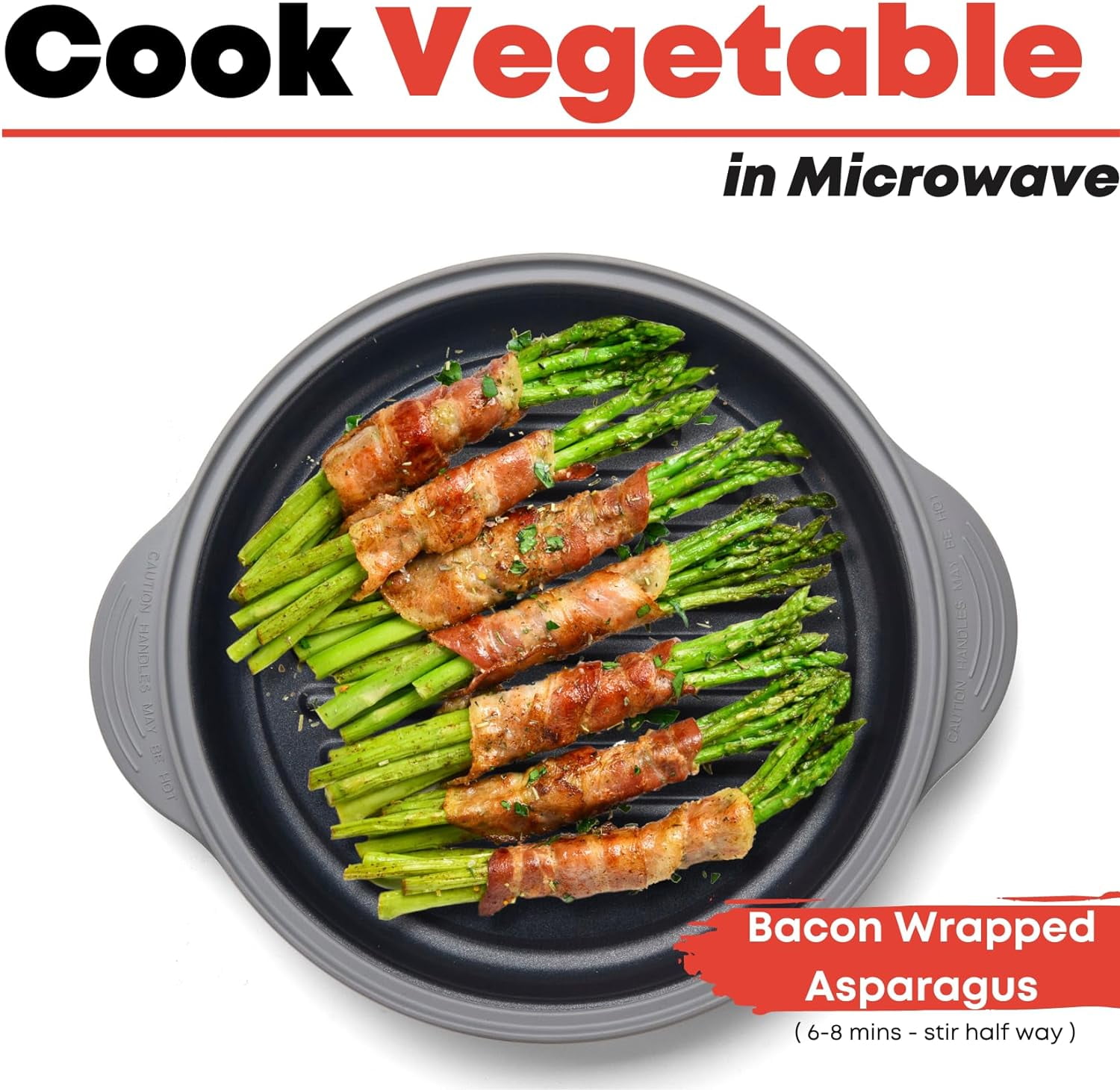 Microwave Grill Pan with Lid | Griddle & Crisper Cookware for Grilling, Browning & Crisping Foods