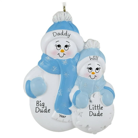 Single Family Snowmen 1 Personalized Christmas Ornament DO-IT-YOURSELF