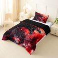 thumbnail image 3 of Metsweet Gothic Wildlife Dragon Twin Comforter Sets 2pcs, Maple Leaves Bedding Set, Black Red,Black Reversible,1 Comforter and 1 Pillowcase, 3 of 6