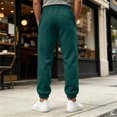 thumbnail image 6 of Mens Baggy Sweatpants Loose Fit Cotton Casual Comfy Stretch Wide Leg Sweat Pants with Pockets Dark Green,XL, 6 of 7