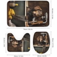 thumbnail image 3 of Lonely Bathing Dog Shower Curtain Set for Bathroom 4Pcs Cluttered Bathroom Animal Classic Bathroom Sets with Rugs Toilet Lid Cover Bath Mat Shower Curtain Set with Hooks, Bathroom Decor, 3 of 8