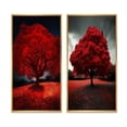 thumbnail image 2 of Designart "Majestic Red Tree Captured in Nature Photography" Landscape Trees Framed Wall Art Set Of 2 - Traditional Red Framed Wall Art Set Of 2, 2 of 6