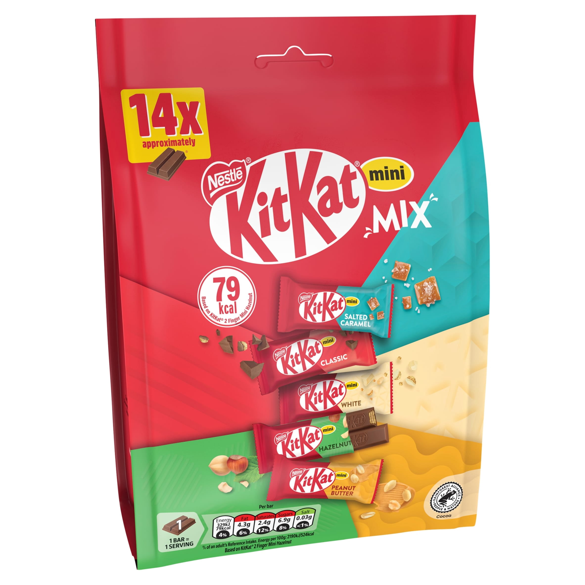 KitKat 2 Finger Mini Mix Chocolate Biscuit Bars Multipack 14 Pack 197.4g, Imported from Britain
