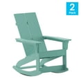 thumbnail image 2 of Flash Furniture Finn Dual Slat Back Adirondack Rocking Chair Sea Foam 2/Pack (JJC14709SFM2), 2 of 9
